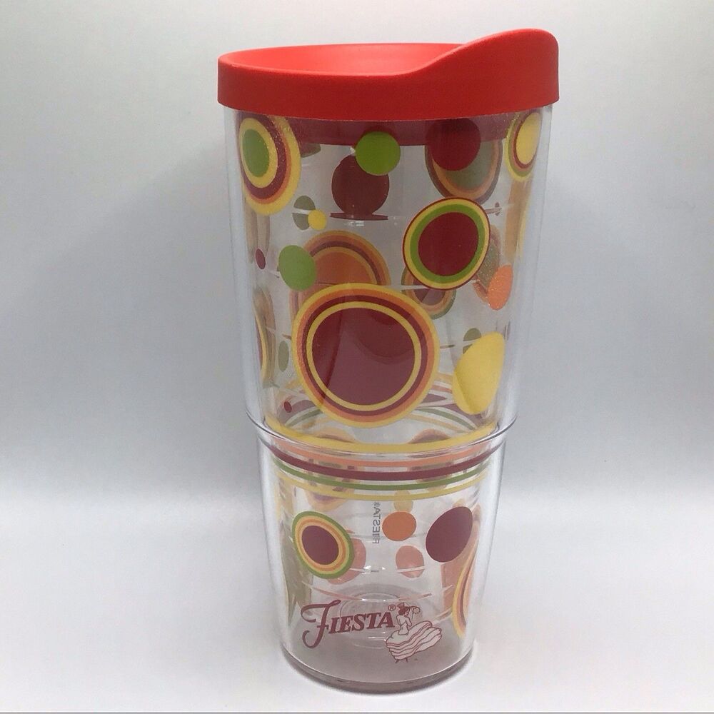 TERVIS Tumbler FIESTA WARE Travel Cup Floral Red 24 oz